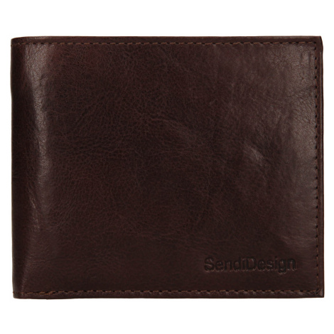 Pánská kožená peněženka SendiDesign Bredly - tmavě hnědá Sendi Design