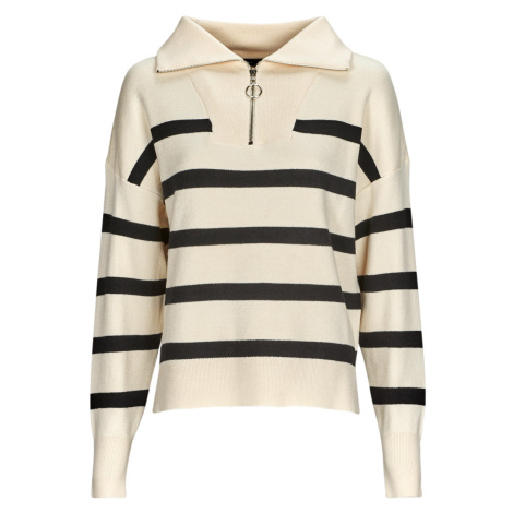 Vero Moda VMSABA STRIPE LS HIGHNECK BLOUSE GA NOOS Béžová