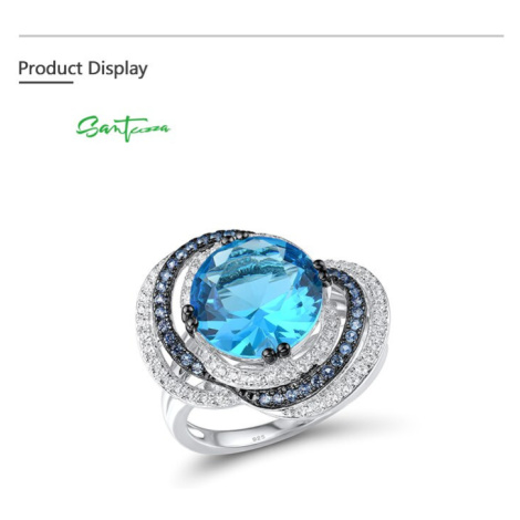 Masivní stříbrný prsten zdobený barevnými zirkony FanTurra