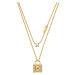 Michael Kors Originální dvojitý pozlacený náhrdelník Kors MK MKC1630AN710
