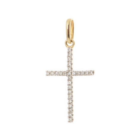 Zlatý přívěšek křížek s diamanty L'amour Diamonds CP5171 + dárek zdarma L´amour
