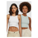 Dámský Cropped Rib Top - 2 Pack mint+bílé