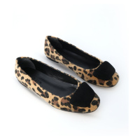 Marjin dámské přezkové ploché boty z vlny s leopardím vzorem