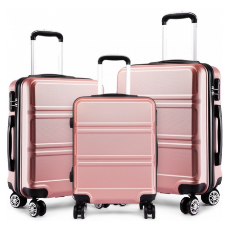 Růžový cestovní kvalitní set kufrů 3v1 Perfei Lulu Bags