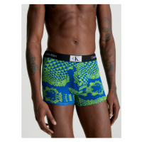 Zeleno-modré pánské vzorované boxerky Calvin Klein Underwear - Pánské