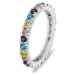 Brilio Silver Hravý stříbrný prsten s barevnými zirkony RI116WRBW