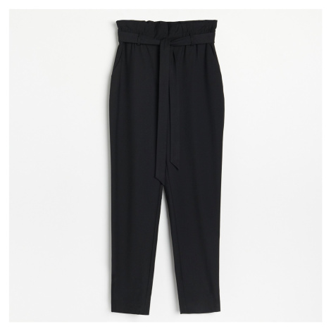 Reserved - Kalhoty s elastickým pasem - Černý