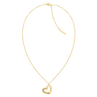 Calvin Klein Slušivý pozlacený náhrdelník se srdíčkem Minimalist Hearts 35000385