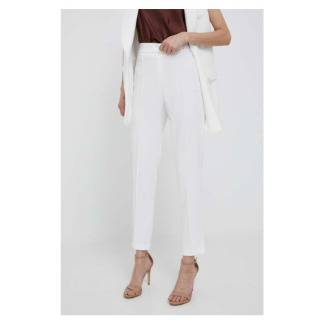 Kalhoty Artigli dámské, bílá barva, jednoduché, high waist