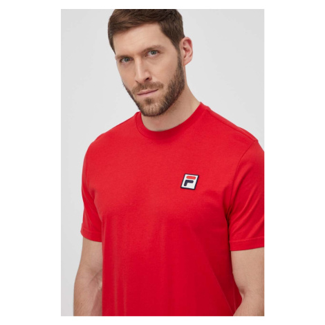 Bavlněné tričko Fila Ledce červená barva, s aplikací, FAM0616