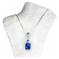 Lampglas Slušivý dámský náhrdelník Navy Obsession s perlou Lampglas NSA13X