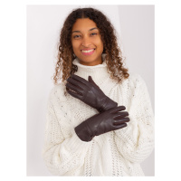 Tmavě hnědé zimní rukavice s ekokůží