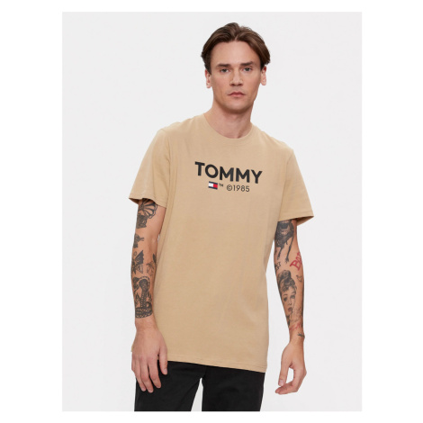 Tommy Jeans pánské béžové tričko Tommy Hilfiger