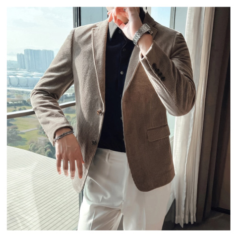 Manšestrové pánské sako teplé business styl JFC FASHION