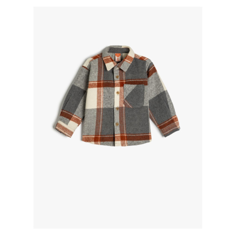 Koton Lumberjack Shirt Long Sleeve Pocket Detail Cotton Blend