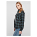 Ladies Turnup Checked Flanell Shirt - jasper/black