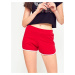 Sports shorts with contrasting trimming red