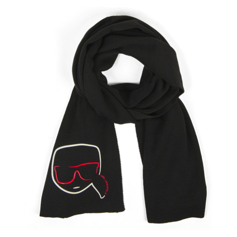 Šála karl lagerfeld k/ikonik outline knit scarf černá