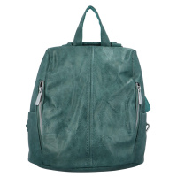 Módní dámský koženkový kabelko/batoh Litea, modrozelená