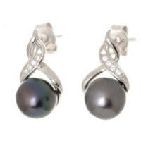 Stříbrné perlové náušnice STNAU1188F