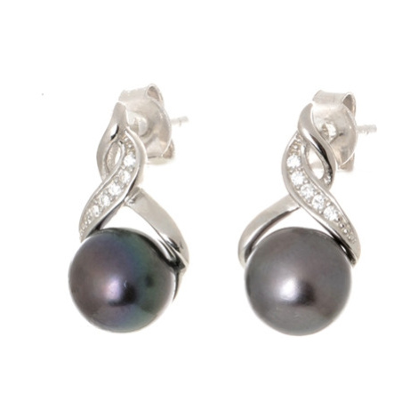 Stříbrné perlové náušnice STNAU1188F Titan