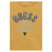 Bavlněné dětské tričko Guess žlutá barva, s potiskem