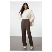 Trendyol Brown Premium Quality Wide Leg/Wide Leg Woven Trousers