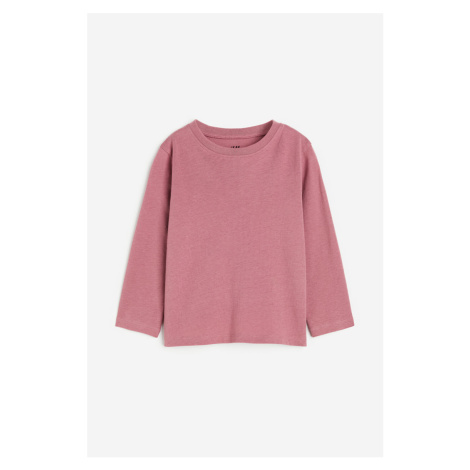 H & M - Žerzejové triko's dlouhým rukávem - růžová H&M
