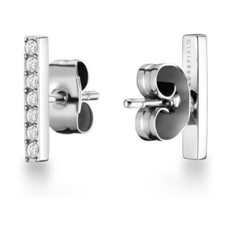 Rosefield náušnice TOC Stud bar with Swarovski crystals Silver