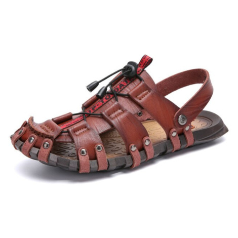 Kožené sandály páskové pánské boty na léto MIXI FASHION