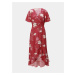 Červené květované zavinovací šaty Miss Selfridge