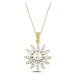 OLIVIE Stříbrný perlový náhrdelník GOLD & CZ 4786