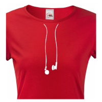 Dámské tričko se sluchátky - vtipný minimalistický potisk na triko