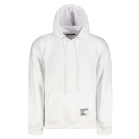 Trendyol Basic White Men's Oversize/Wide Cut Hooded Labeled Fleece Inside Cotton Sweatshirt