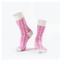 Růžové dámské kostkované ponožky
