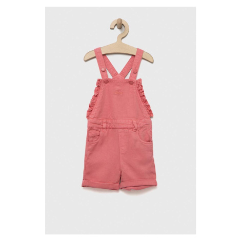 Dětské kalhoty na šle Guess růžová barva