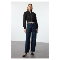 Trendyol Dark Blue High Waist Barrel Baggy Jeans