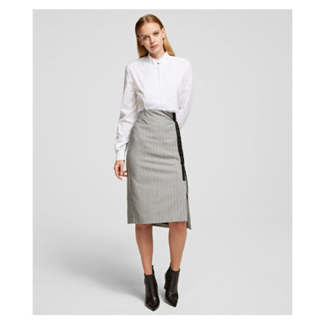 Sukně karl lagerfeld pencil skirt w/hook & eye tape šedá