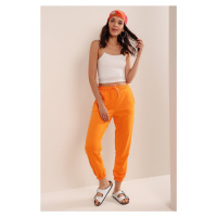 HAKKE Women's Orange Pocket Sweatpants