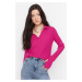 Trendyol Fuchsia Polo Neck Pletený svetr