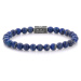 Rebel&Rose Stříbrný korálkový náramek Lapis Lazuli RR-6S002-Scm - L