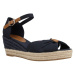 Tommy Hilfiger BASIC OPEN TOE MID WEDGE Modrá