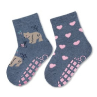 Sterntaler Ponožky ABS dvojité balení medvěd/srdce inkoustově modré