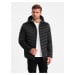 Ombre Lightly insulated quilted men's jacket with satin trim - black