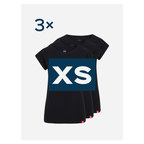Triplepack černých dámských triček ALTA - XS CityZen®