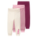 lupilu® Dívčí kalhoty „Jogger" s BIO bavlnou, 3 kusy (pruhy/bílá/lila fialová)