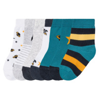 lupilu® Chlapecké ponožky s BIO bavlnou, 7 párů (bílá/petrolejová/šedá/žlutá)