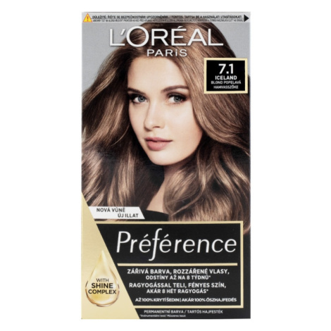 Loréal Paris Preference Permanentní barva na vlasy 7.1 Island-blond popelavá