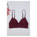 Trendyol Dark Cherry Seamless Strappy Non-wired Cupped Bralette Knit Bra