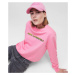 Mikina karl lagerfeld future logo crop sweatshirt růžová